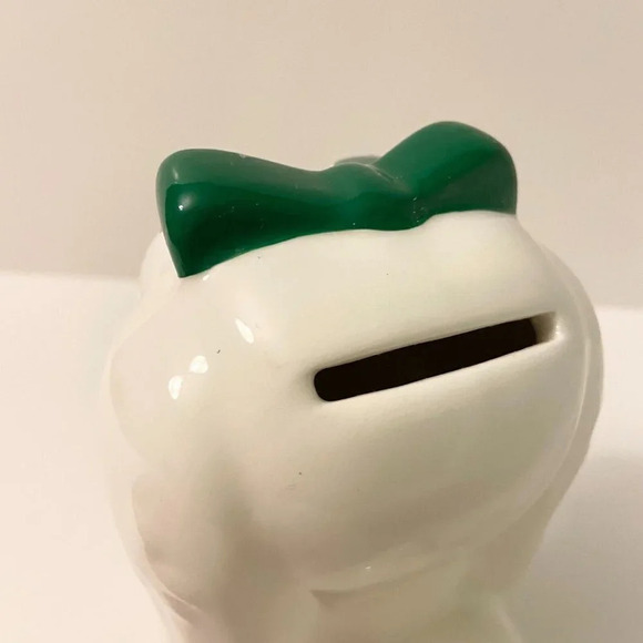 Vintage Giftcraft Dog Coin Bank Green Bowtie 6 Inch Tall Puppy  Figurine Taiwan - Picture 14 of 16